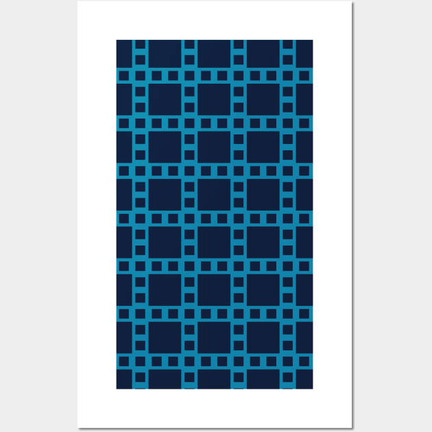 Blue Square Seamless Pattern - Filmstrip Inspired 008#001 Wall Art by jeeneecraftz